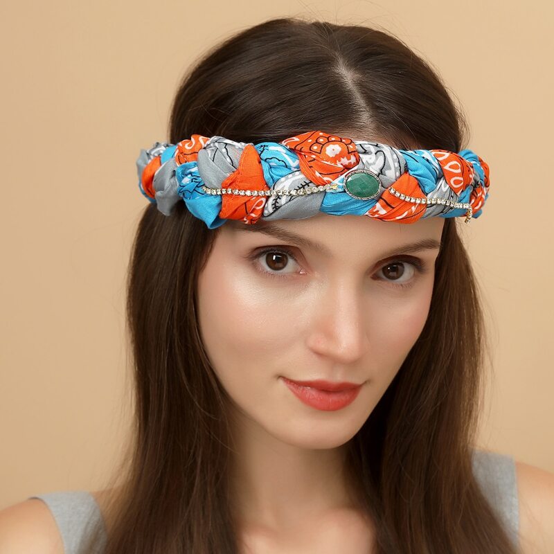 

Rhinestone Braided Headband, Multicolor