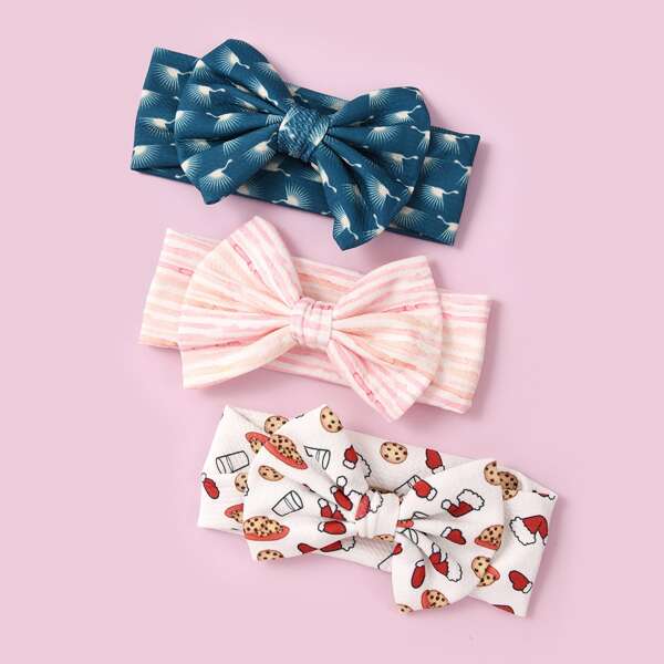 

3pcs Baby Striped Pattern Headband, Multicolor