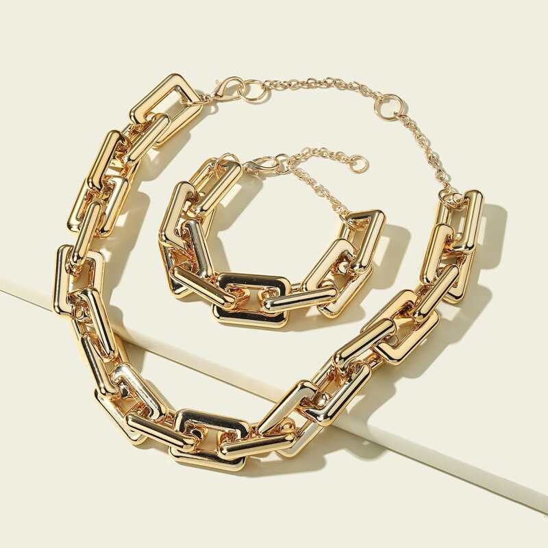 

2pcs Geo Decor Jewelry Set, Gold