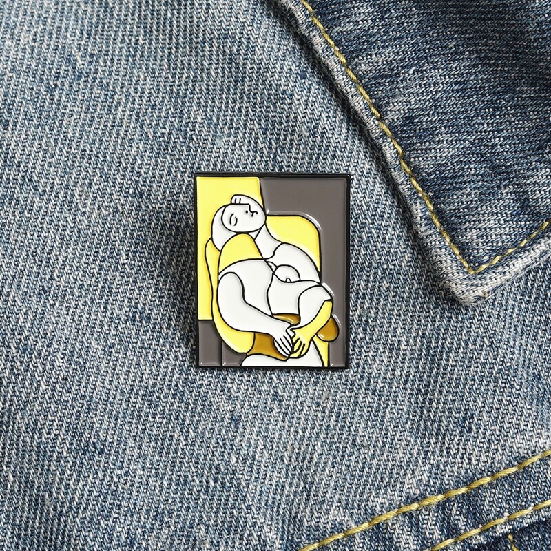 

Figure Graphic Brooch, Multicolor