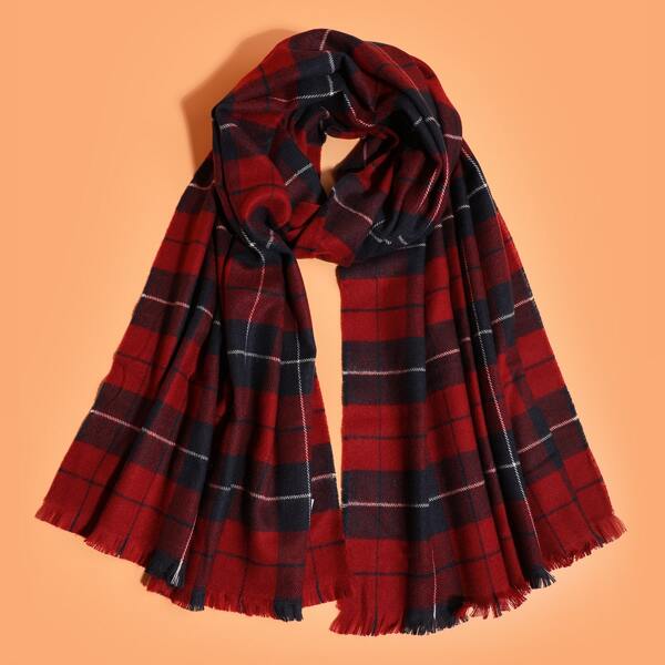 

Men Plaid Pattern Scarf, Multicolor