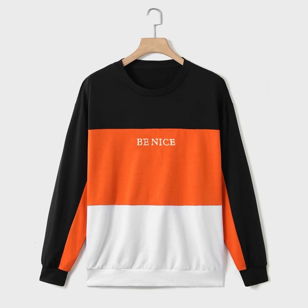 

Men Cut And Sew Letter Graphic Sweatshirt, Multicolor
