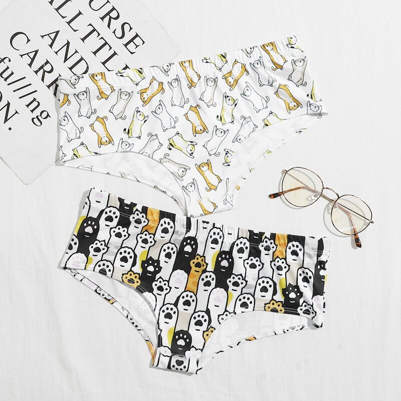 

2pack Cartoon Graphic Panty Set, Multicolor