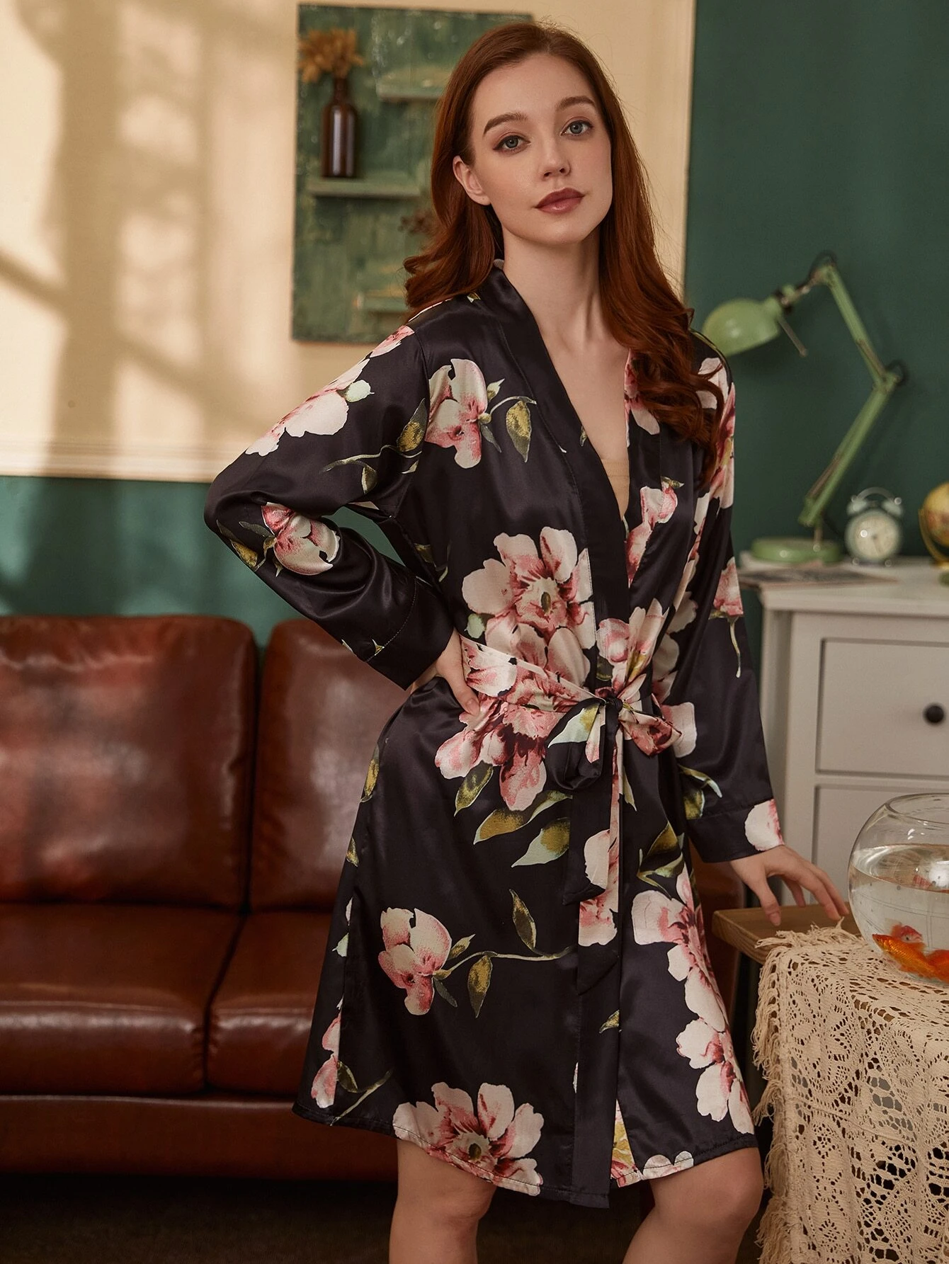 floral night robe