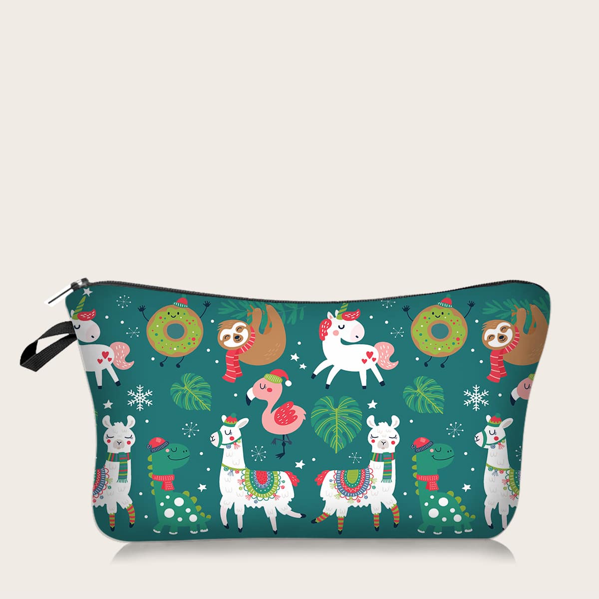 Christmas Animal Pattern Makeup Bag, Multicolor