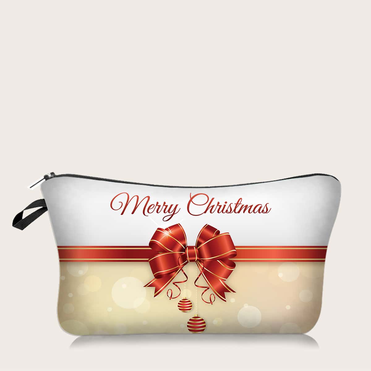 

Christmas Bow Pattern Makeup Bag, Multicolor