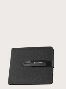 Men Minimalist Short Purse With Card Holder - Black - View 1