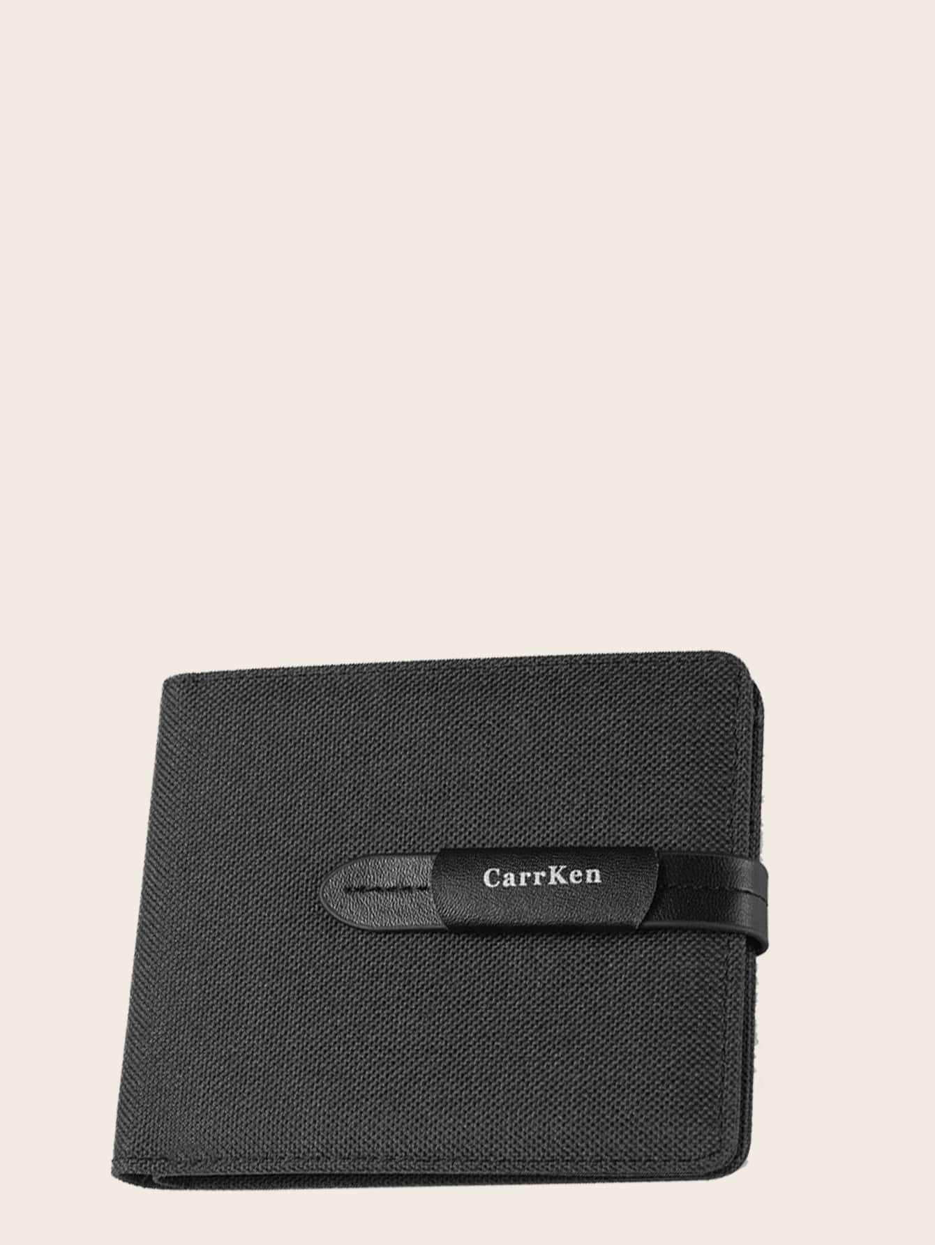 Men Minimalist Short Purse With Card Holder - Black - View 1