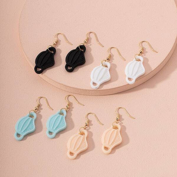 

4pairs Cartoon Drop Earrings, Multicolor