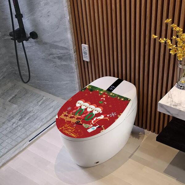 

Christmas Pattern Closestool Sticker, Multicolor