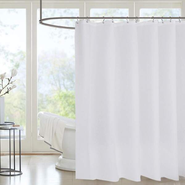 

Solid Color Shower Curtain, White