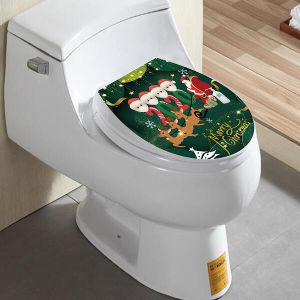 

Christmas Pattern Closestool Sticker, Multicolor