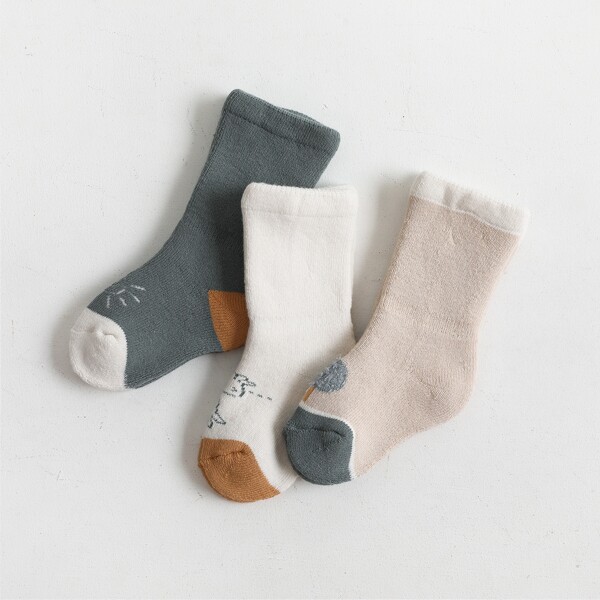 

3pairs Baby Cartoon Socks, Multicolor