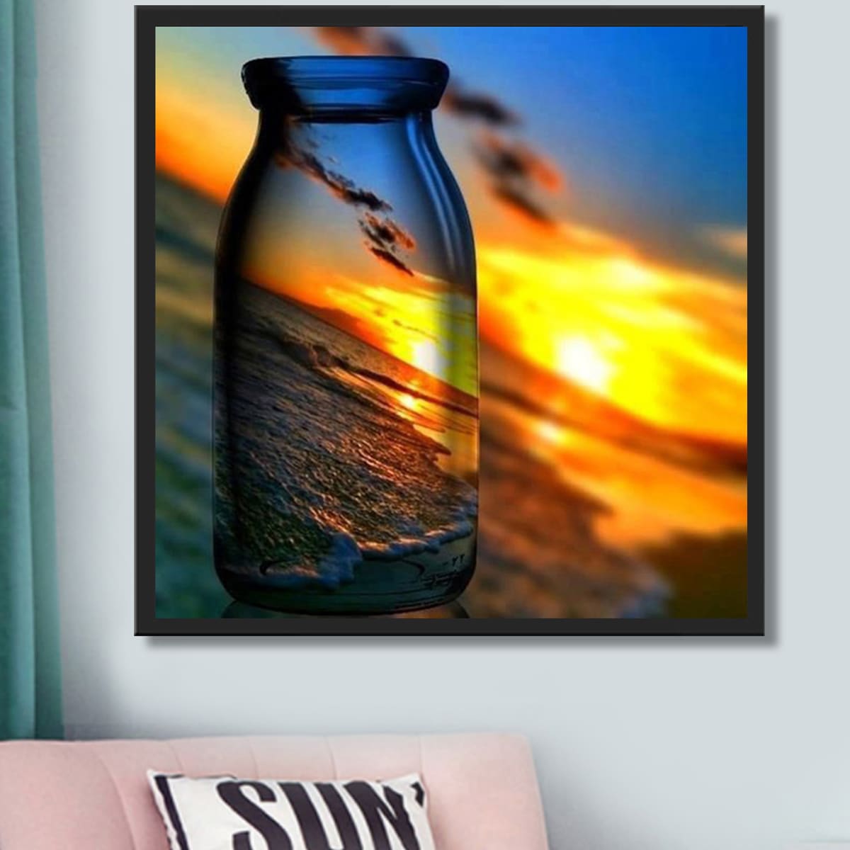 

Dusk Print DIY Diamond Painting Without Frame, Multicolor