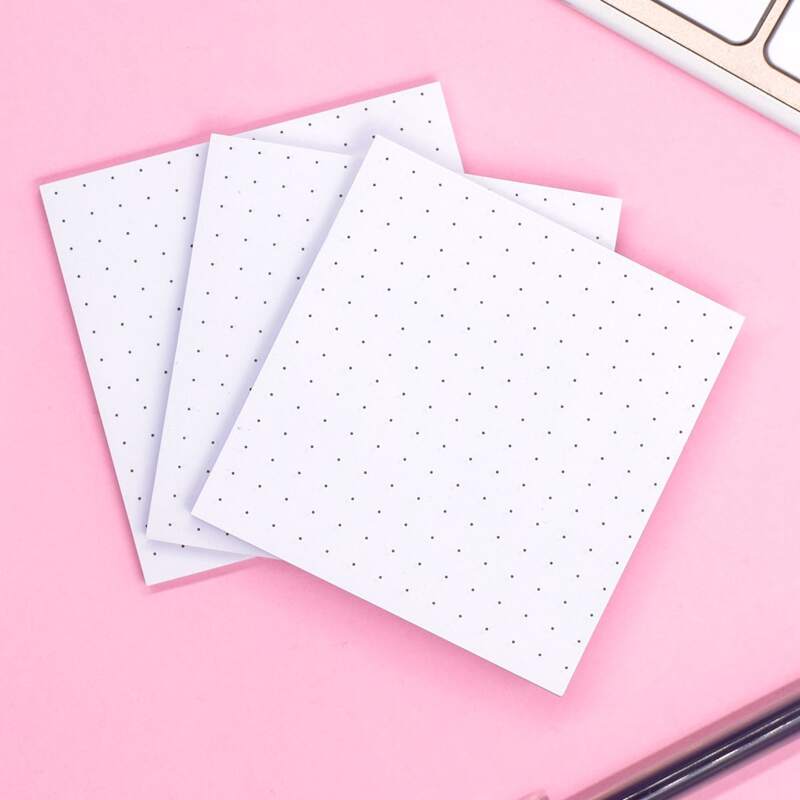 

1pack Polka Dot Pattern Sticky Note, White