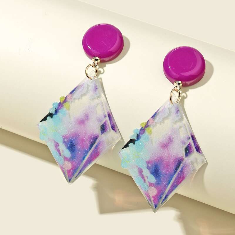 

Geometric Drop Earrings, Multicolor