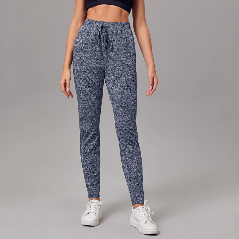 

Knot Waist Marled Pants, Navy blue