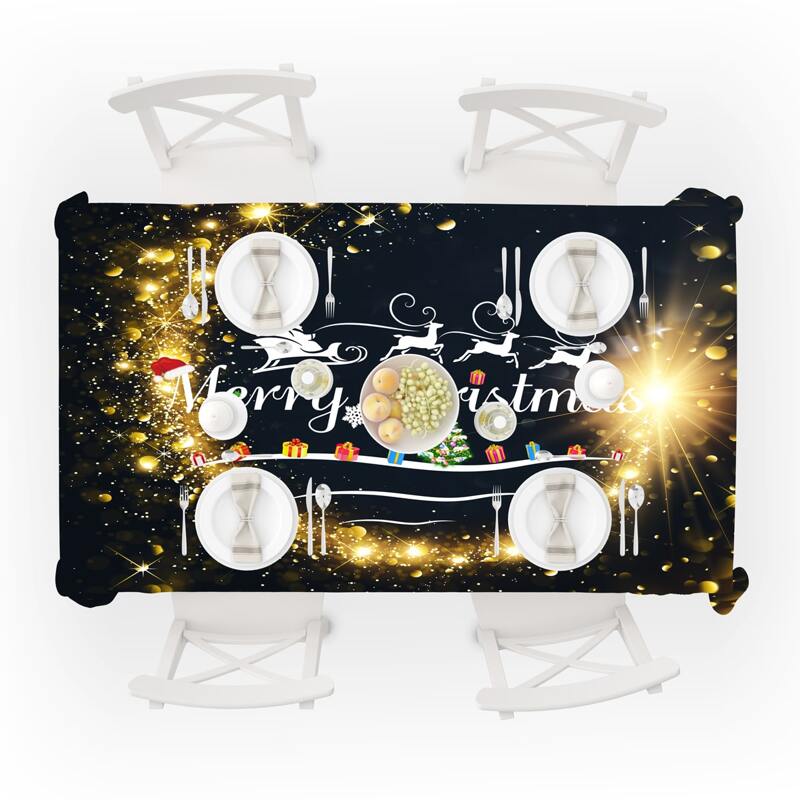

Christmas Slogan Graphic Tablecloth, Multicolor