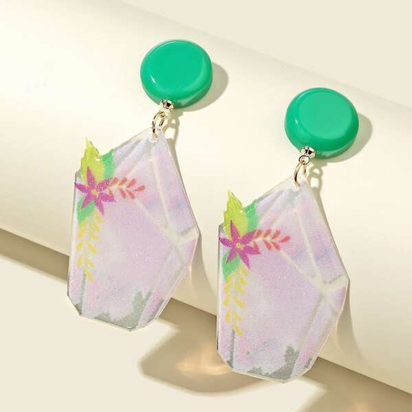 

Geometric Drop Earrings, Multicolor