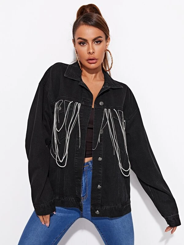 oversized denim jacket shein
