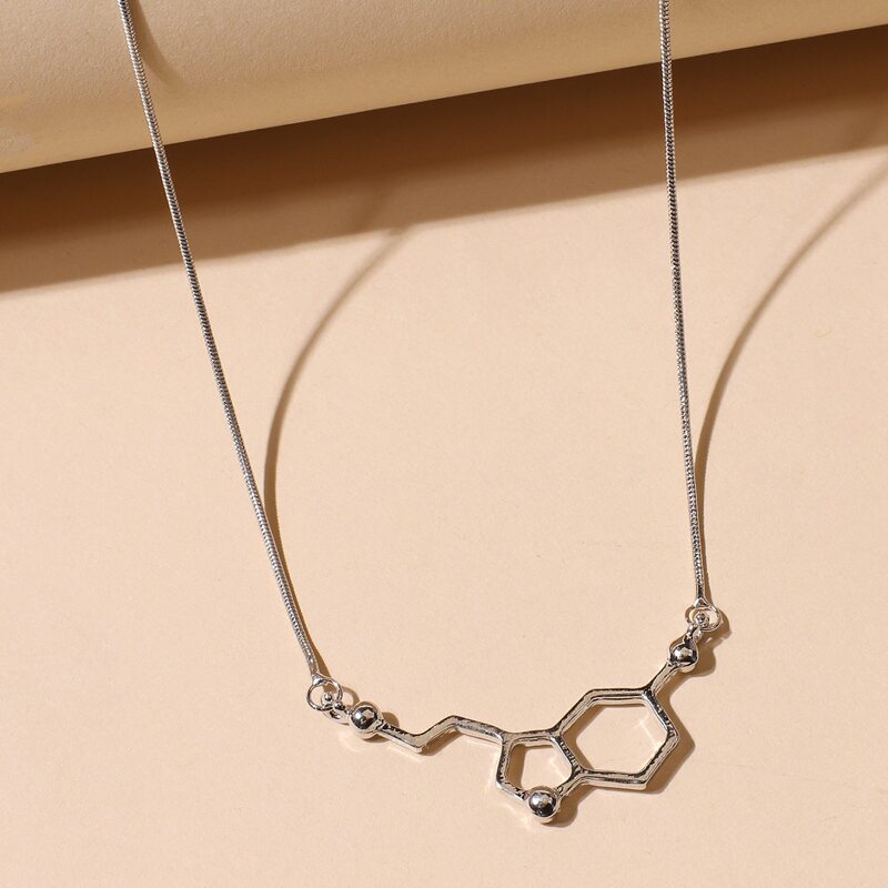 

Dopamine Pendant Necklace, Silver