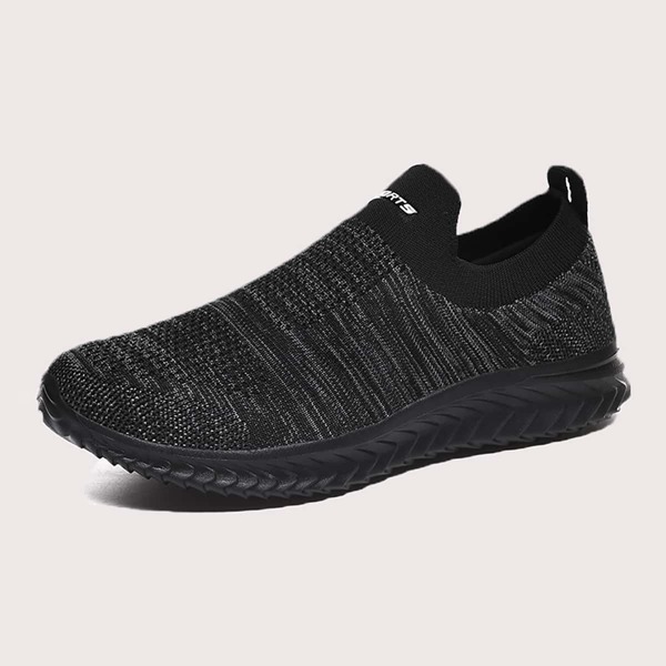 

Men Letter Graphic Slip On Sneakers, Black