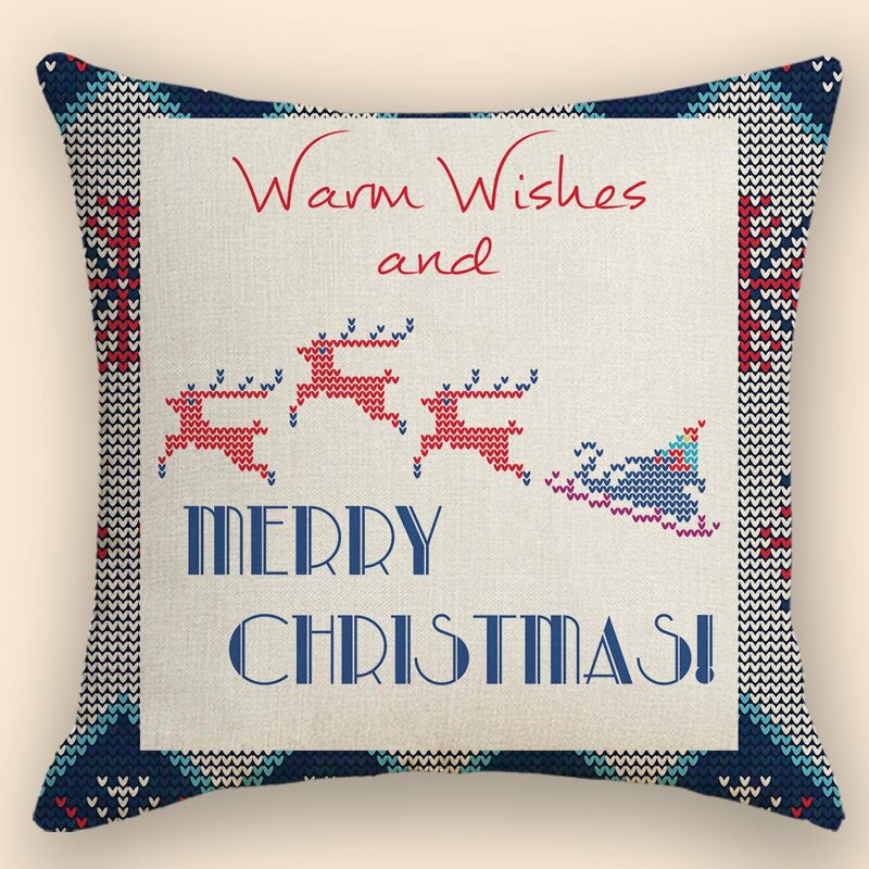 

Christmas Slogan Graphic Cushion Cover Without Filler, Multicolor