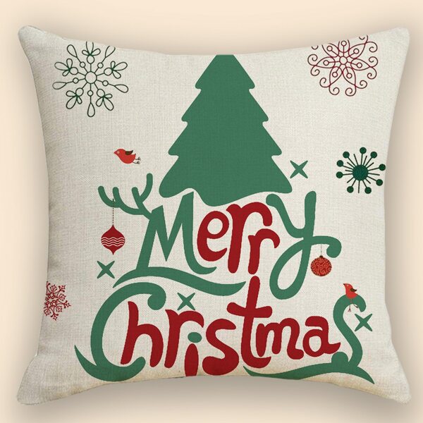 

Christmas Slogan Graphic Cushion Cover Without Filler, Multicolor