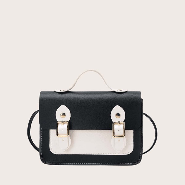 

Girls Two Tone Satchel Bag, White