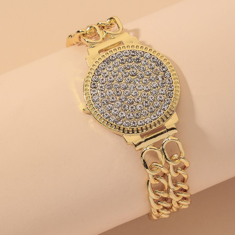 

Rhinestone Decor Bracelet, Gold
