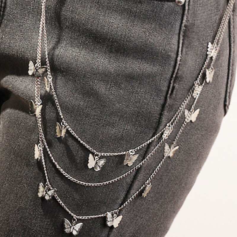 

Butterfly Layered Waist Chain, Silver