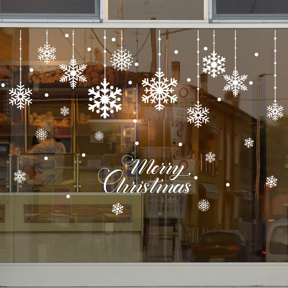 

Christmas Snowflake Print Window Sticker, White