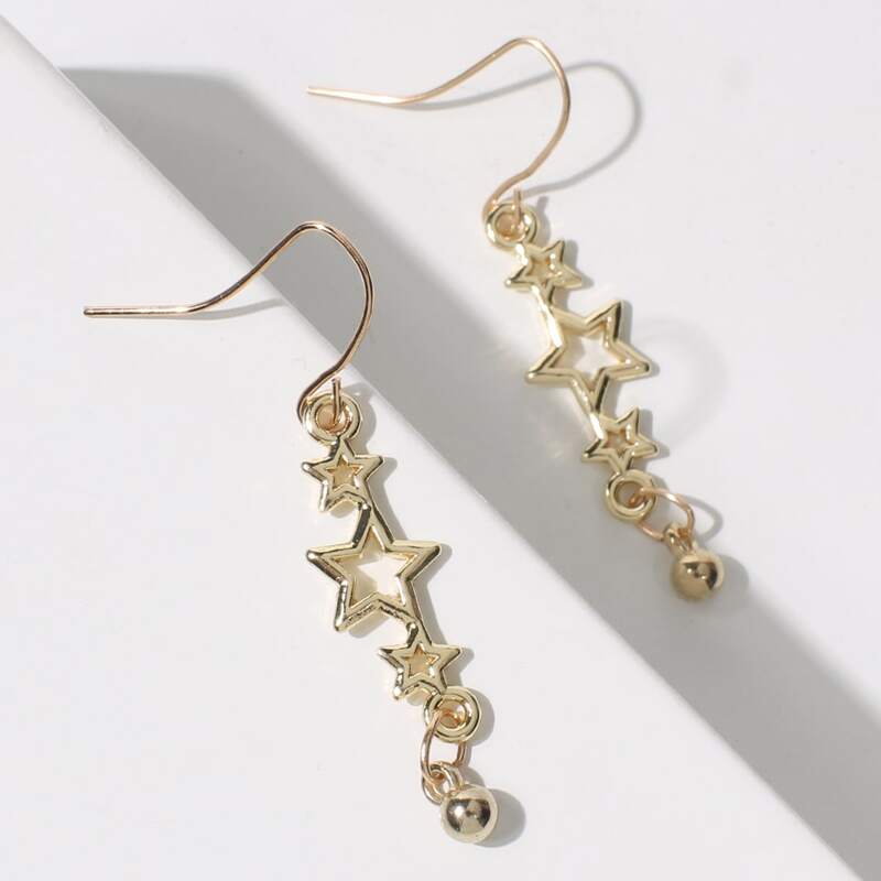 

Star Drop Earrings, Gold