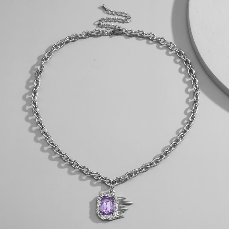 

Rhinestone Chain Necklace, Silver