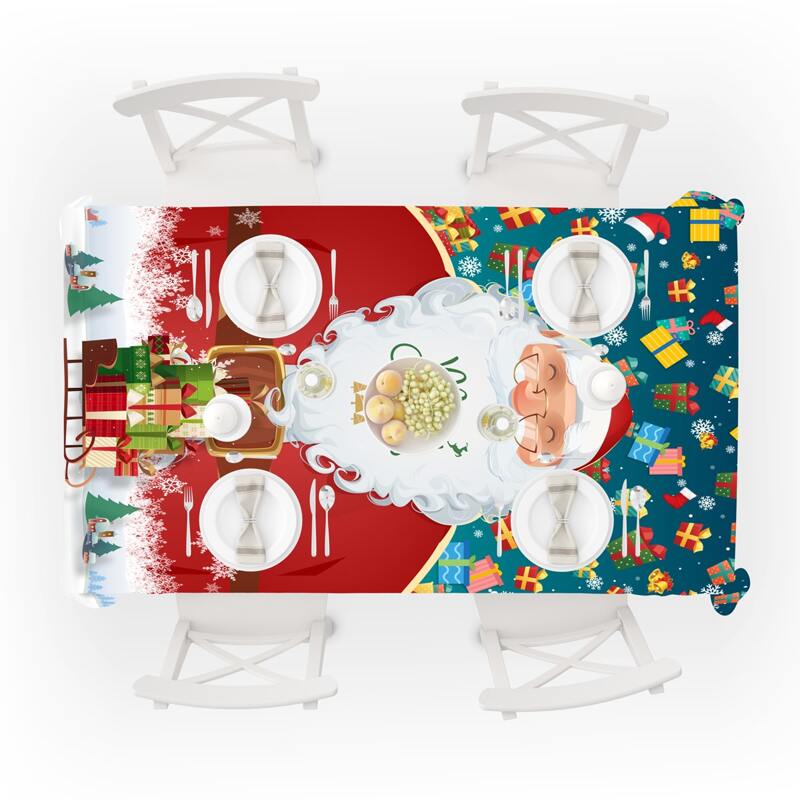 

Santa Claus Print Tablecloth, Multicolor