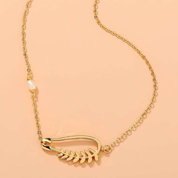 

Pearl Decor Necklace, Gold