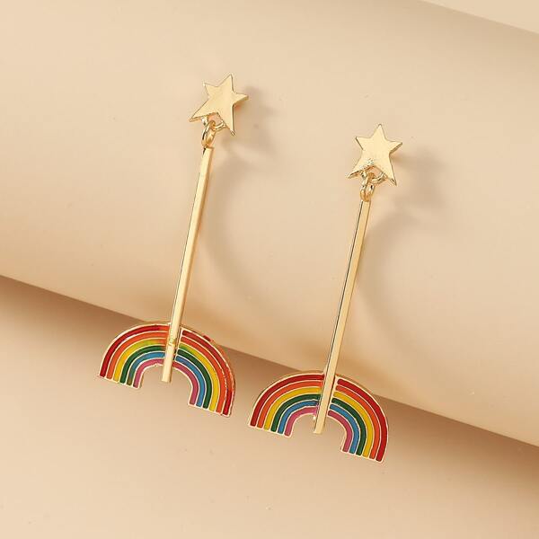 

Rainbow Charm Drop Earrings, Multicolor