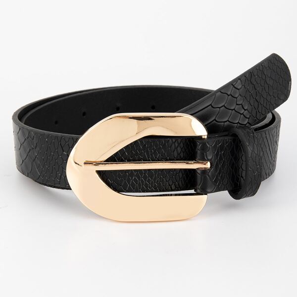 

Metal Buckle Belt, Black