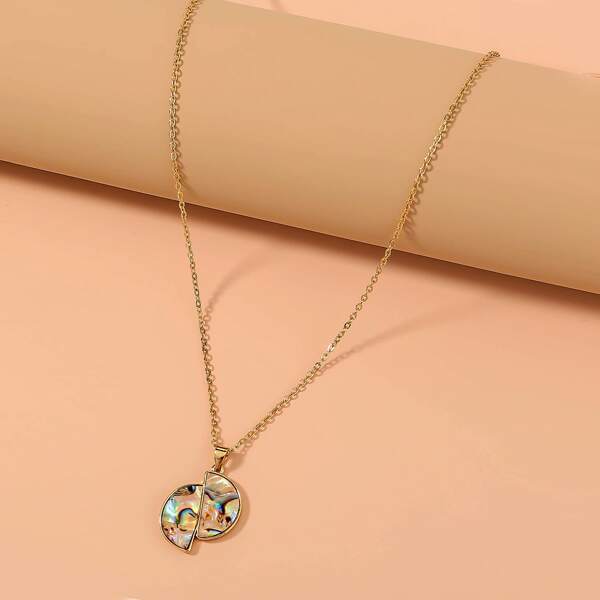

Abalone Shell Charm Necklace, Gold