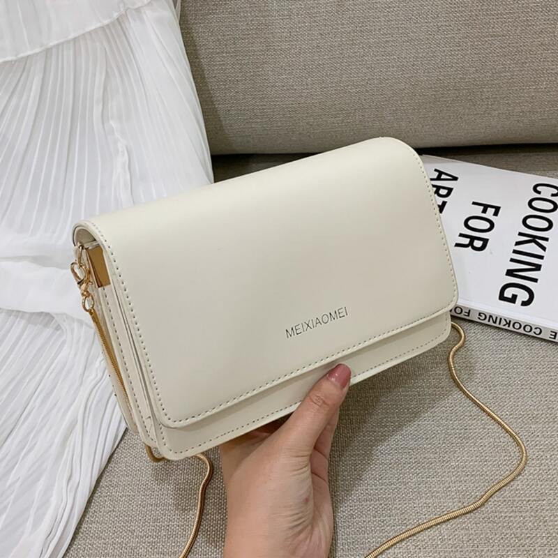 

Flap Chain Crossbody Bag, Beige