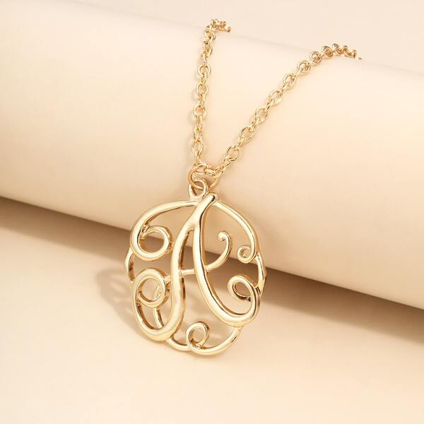 

Abstract Letter Charm Necklace, Gold