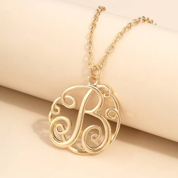 

Abstract Letter Charm Necklace, Gold