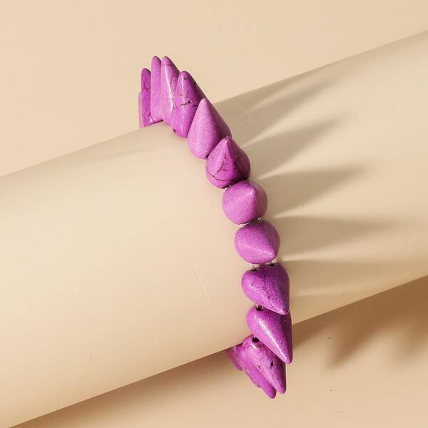 

1pc Conical Beaded Bracelet, Purple