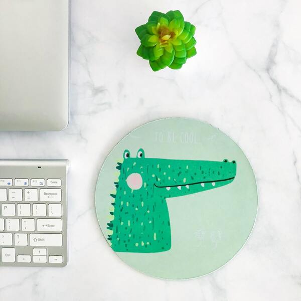 

Crocodile Pattern Round Mouse Pad, Multicolor