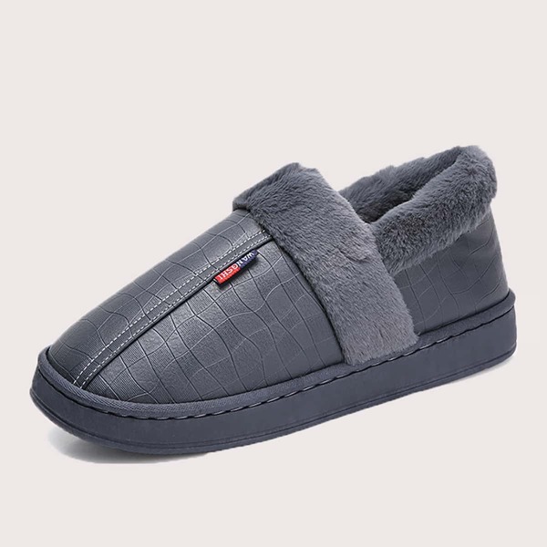 

Men Faux Fur Lined Slippers, Grey