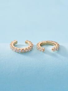 2pcs Rhinestone Decor Ear Cuff - Yellow Gold - View 3