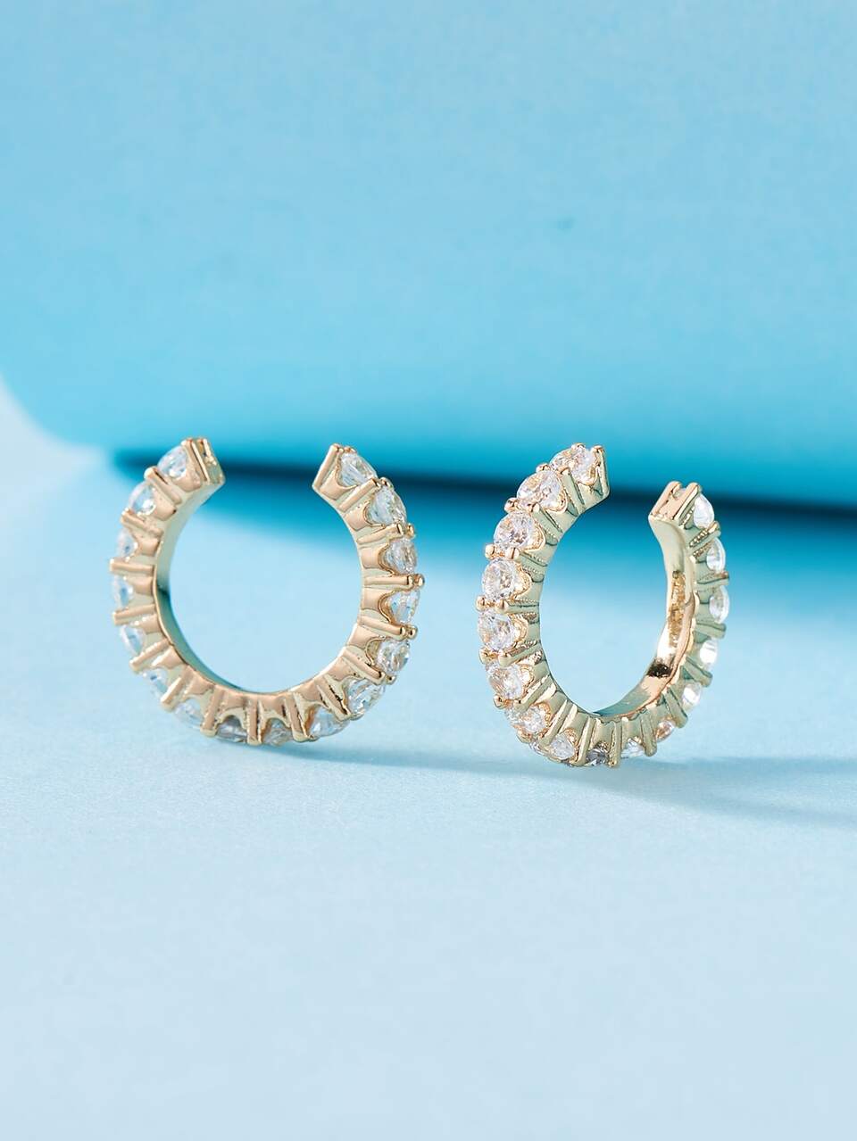 2pcs Rhinestone Decor Ear Cuff