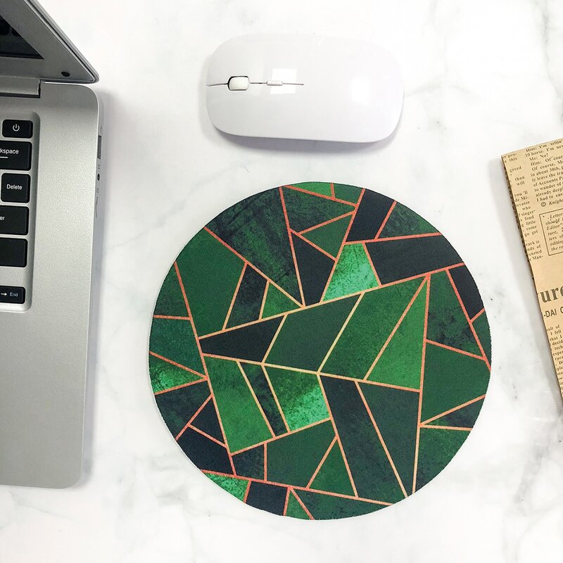 

Geometric Pattern Round Mouse Pad, Green