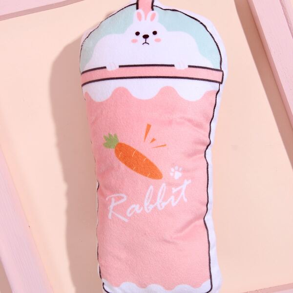 

1pc Milk Tea Cup Shaped Dog Sound Toy, Pink