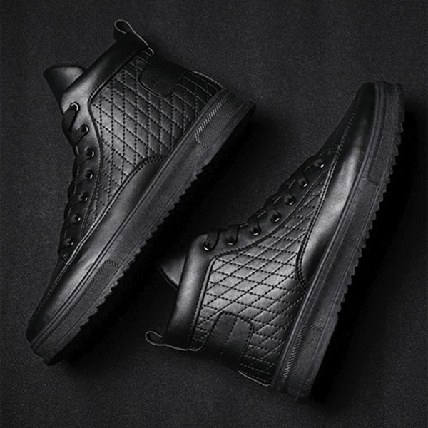 

Men Stitch Detail High Top Sneakers, Black